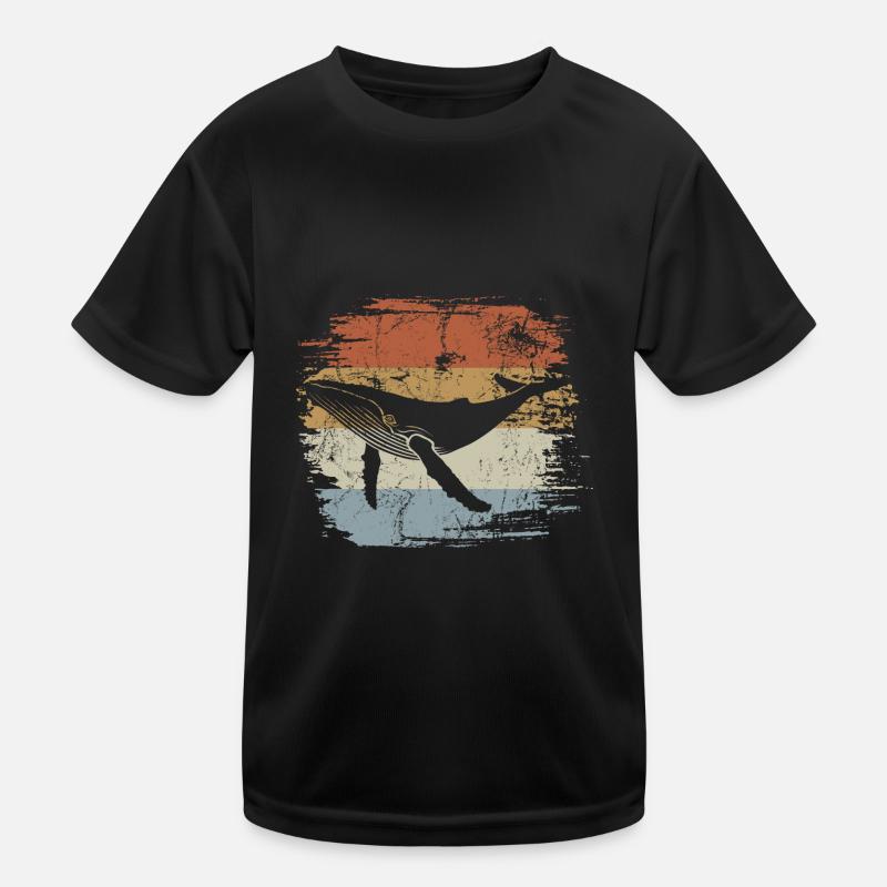 Wal - Buckelwal - Retro - Geschenk Kinder Funktions-T-Shirt