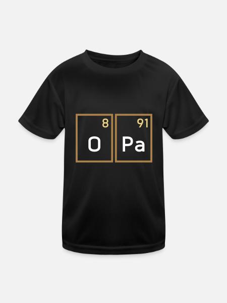 Opa (Sauerstoff, Palladium) - Kinder Funktions-T-Shirt - Schwarz - Vorne