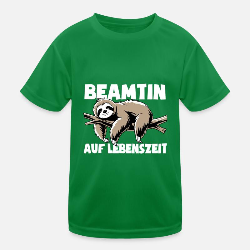 Faultier Beamtin auf Lebenszeit - Spruch Kinder Funktions-T-Shirt