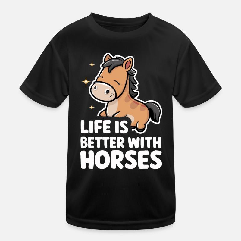 Pferd Pferde Reiten Pferdereiten Sprungreiten Kinder Funktions-T-Shirt