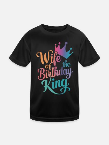 Frau Ehefrau Partnerin Familie Verheiratet - Kinder Funktions-T-Shirt - Schwarz - Vorne