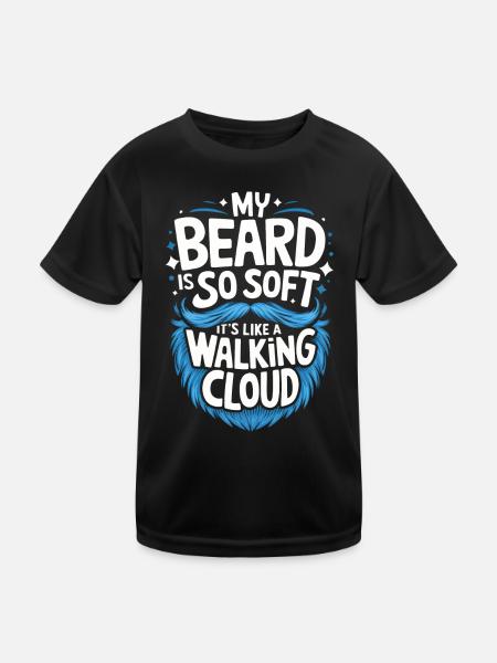Bart Schnurrbart Bärtige Männer - Kinder Funktions-T-Shirt - Schwarz - Vorne