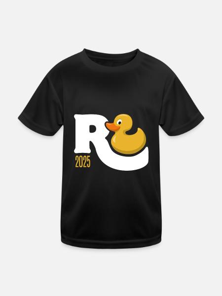 Rente Ente 2025 - Ruhestand - Pension - Kinder Funktions-T-Shirt - Schwarz - Vorne
