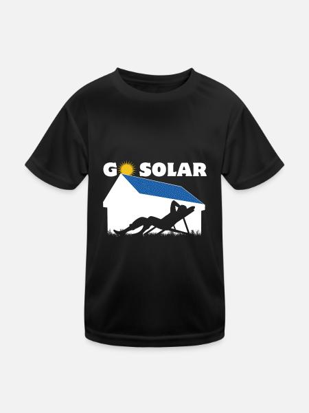 Go Solar - Photovoltaics - Solar Energy - Horizon - Kids Functional T-Shirt - black - Front