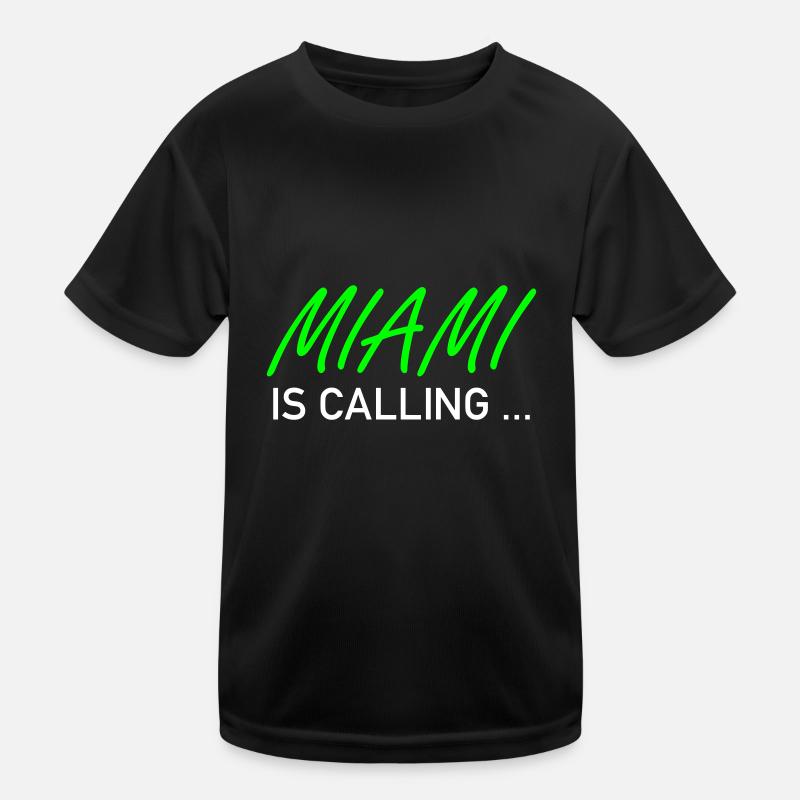 Miami is calling ... - Kinder Funktions-T-Shirt - Schwarz
