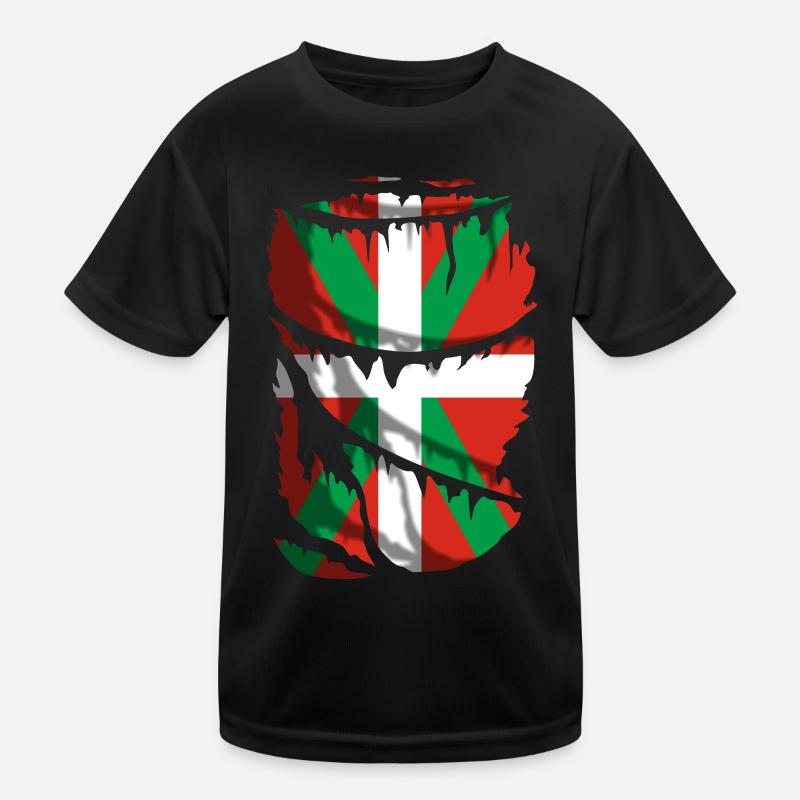 Flagge von Euskadi gebrochen. Ikurriña Kinder Funktions-T-Shirt