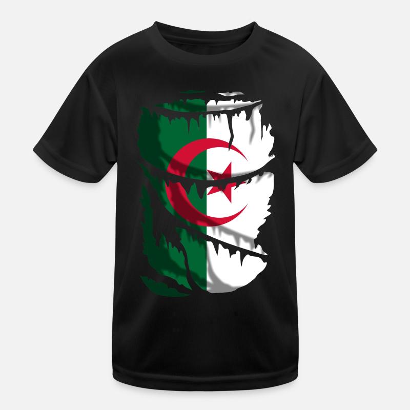 Flagge Algeriens, mit einem zerbrochenen Stoffeffekt Kinder Funktions-T-Shirt