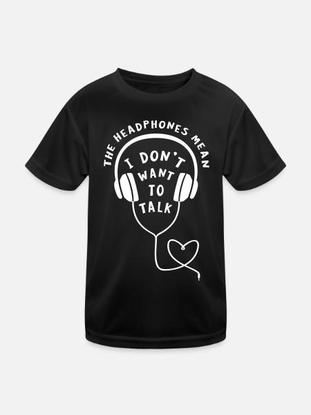 Kopfhörer wollen nicht reden - Funny Gamer Gaming - Kinder Funktions-T-Shirt - Schwarz - Vorne