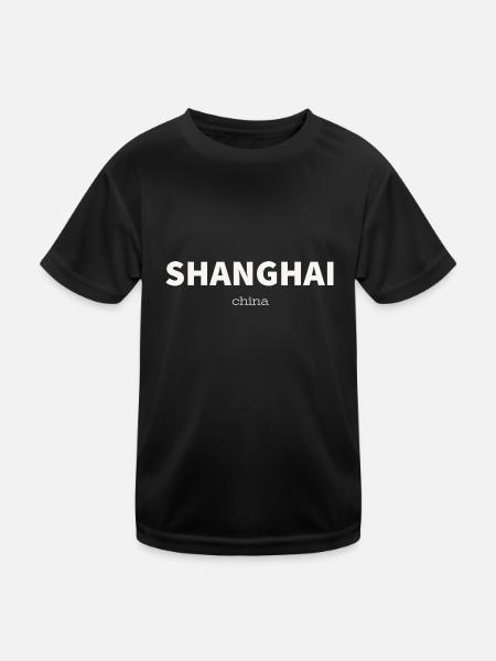 Shanghai - Kids Functional T-Shirt - black - Front