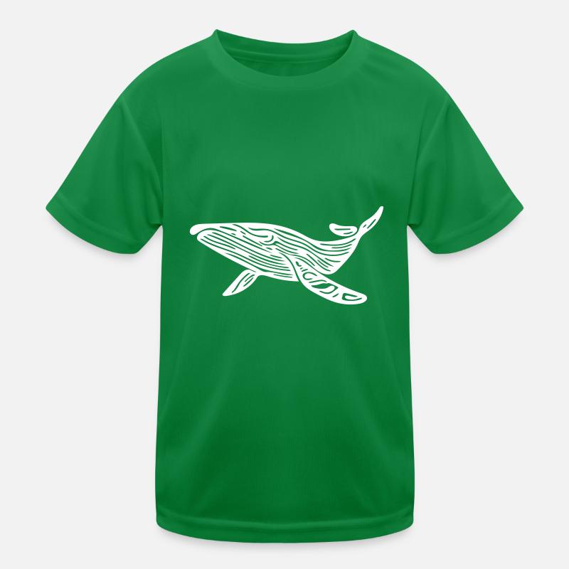 Vector Whale Silhouette Kids Functional T-Shirt
