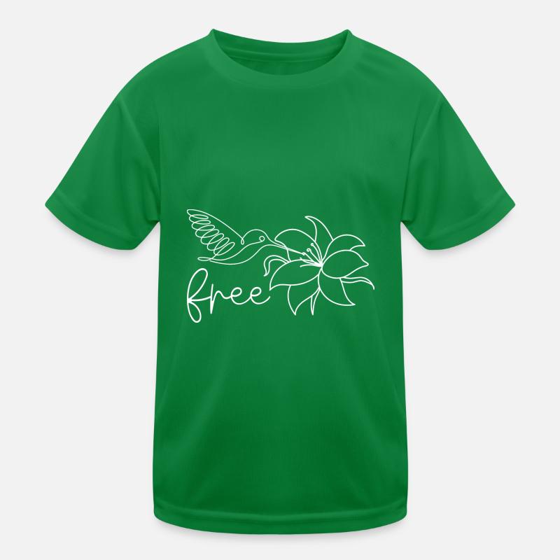 Colibri libre - plantes et oiseaux exotiques T-shirt sport Enfant