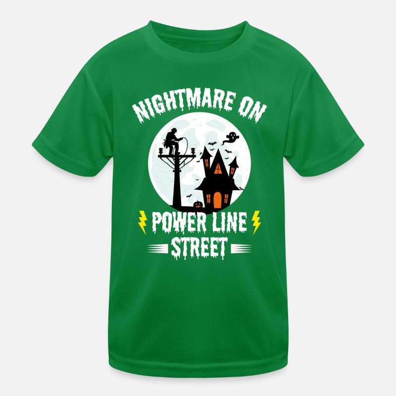Nightmare on Power Line Street – Lineman Halloween Kids Functional T-Shirt