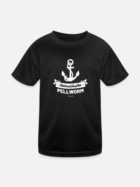 Heimathafen Pellworm - Kinder Funktions-T-Shirt - Schwarz - Vorne