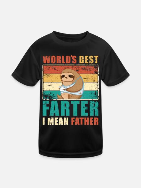 Father World's Best Fart Funny Father's Day Saying - Kids Functional T-Shirt - black - Front