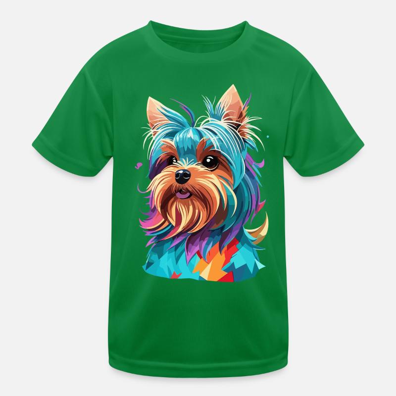 Der Yorkshire Terrier Polygon Hund Kunst Hunde Kinder Funktions-T-Shirt