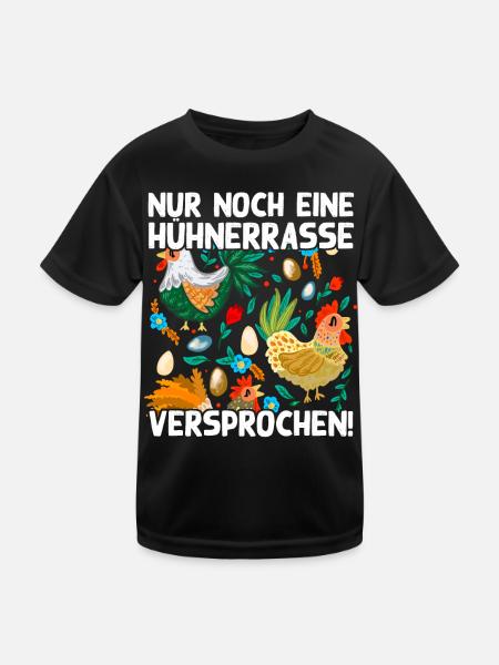 Nur noch eine Hühnerrasse versprochen Lustig Huhn - Kinder Funktions-T-Shirt - Schwarz - Vorne