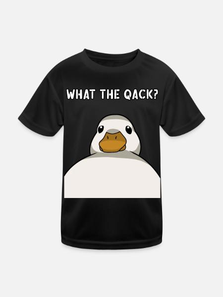 Funny Duck Saying Ducks Humor What the qack - Kids Functional T-Shirt - black - Front