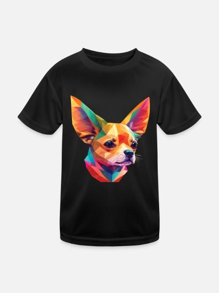 Chihuahua Hund tolles Hunde Design lustiges Tier - Kinder Funktions-T-Shirt - Schwarz - Vorne