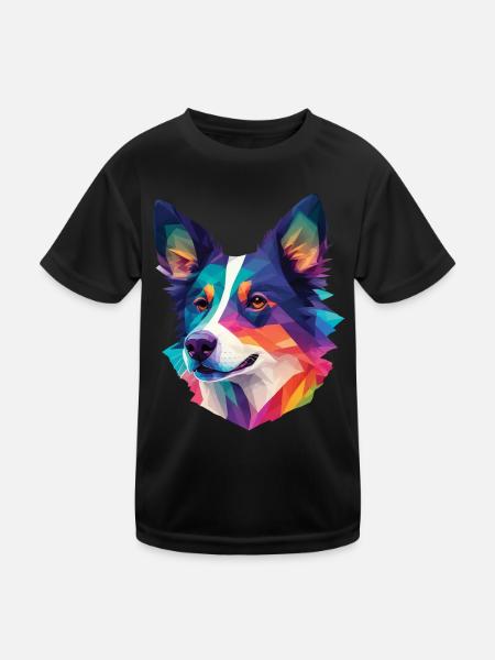 Border Collie Hund Hunderasse Collie Hunde Design - Kinder Funktions-T-Shirt - Schwarz - Vorne