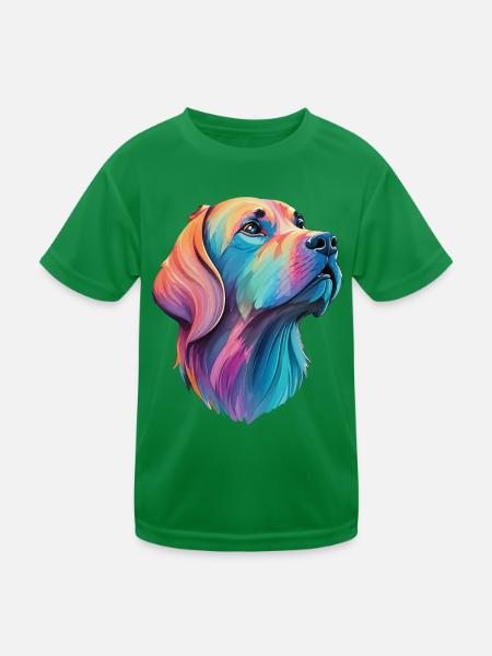 Labrador Hund - Liebevoller Vierbeiner Design - Kinder Funktions-T-Shirt - Kelly Green - Vorne