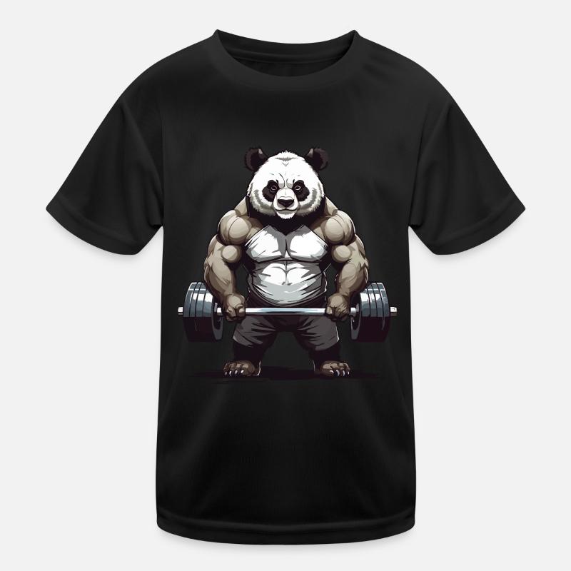 Conception de dynamophilie de musculation Panda T-shirt sport Enfant