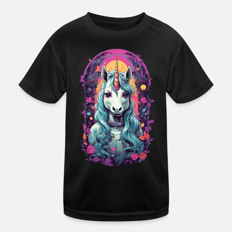 Pastel Gothic Kawaii Einhorn Streetwear Design Kinder Funktions-T-Shirt