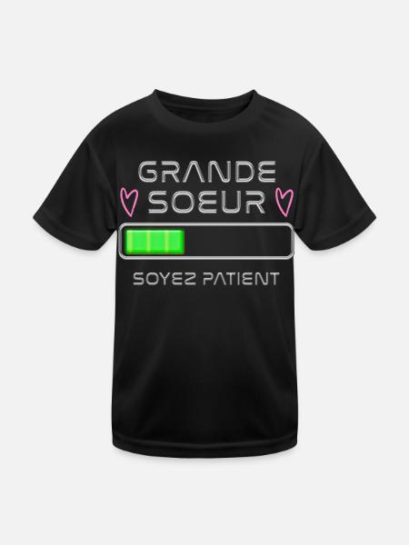 Grande Soeur En Cours Message Annonce - T-shirt sport Enfant - noir - Devant