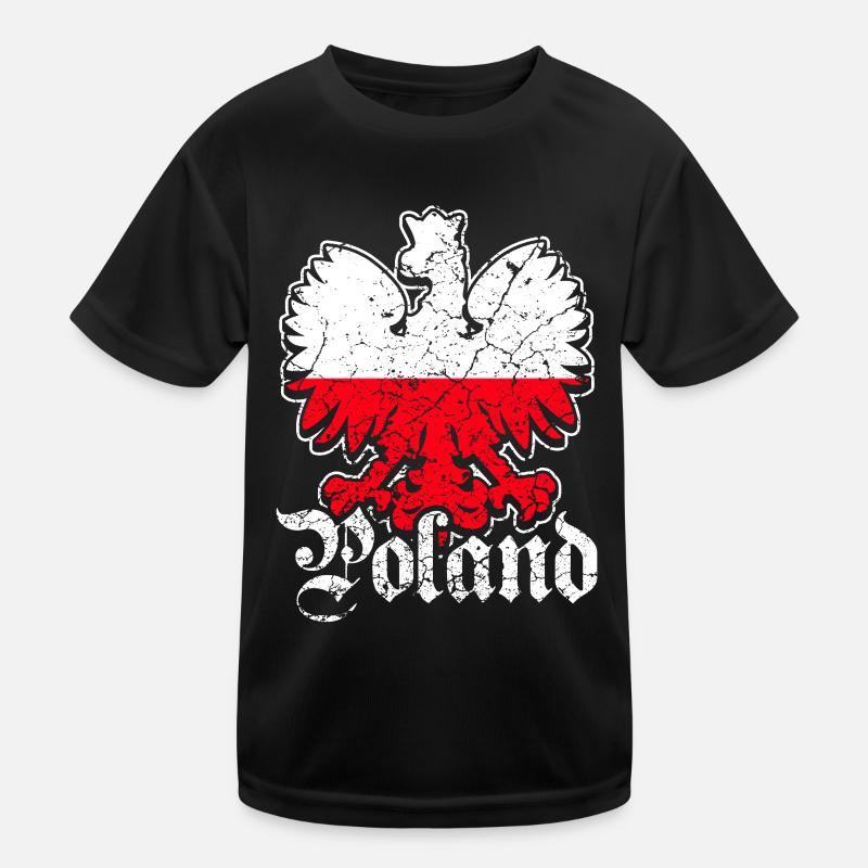 Polen Flagge Adler Kinder Funktions-T-Shirt