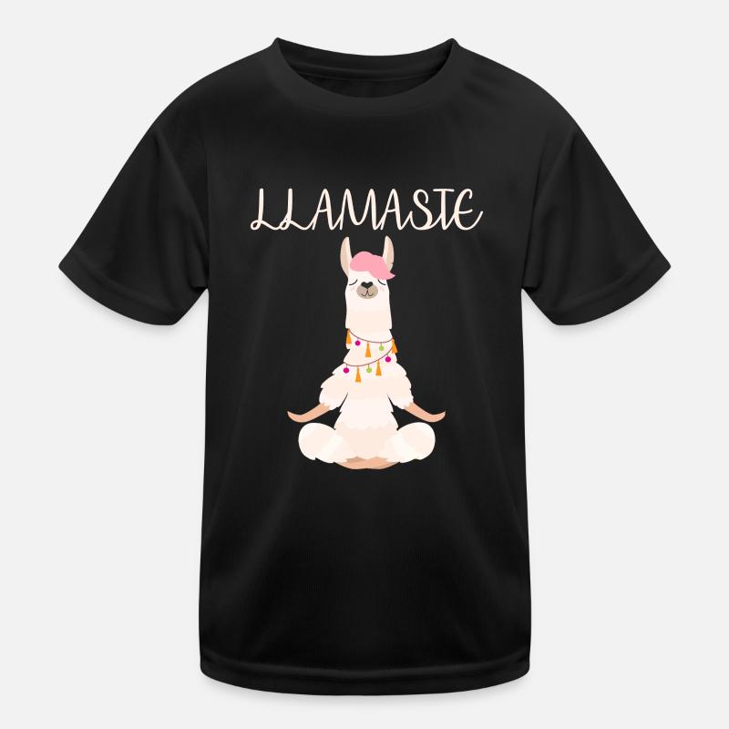 Funny Lama meditates Kids Functional T-Shirt