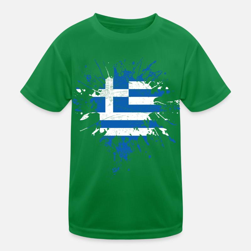 Greece Flag Kids Functional T-Shirt