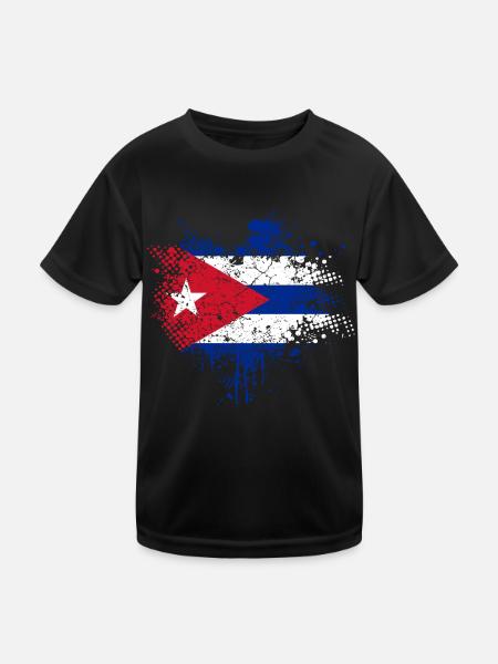Cuba drapeau - T-shirt sport Enfant - noir - Devant