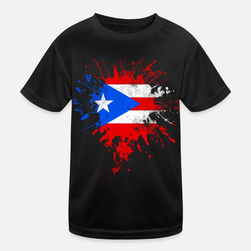 Puerto Rico Flag Kids Functional T-Shirt
