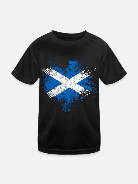Drapeau de l'Ecosse - T-shirt sport Enfant - noir - Devant