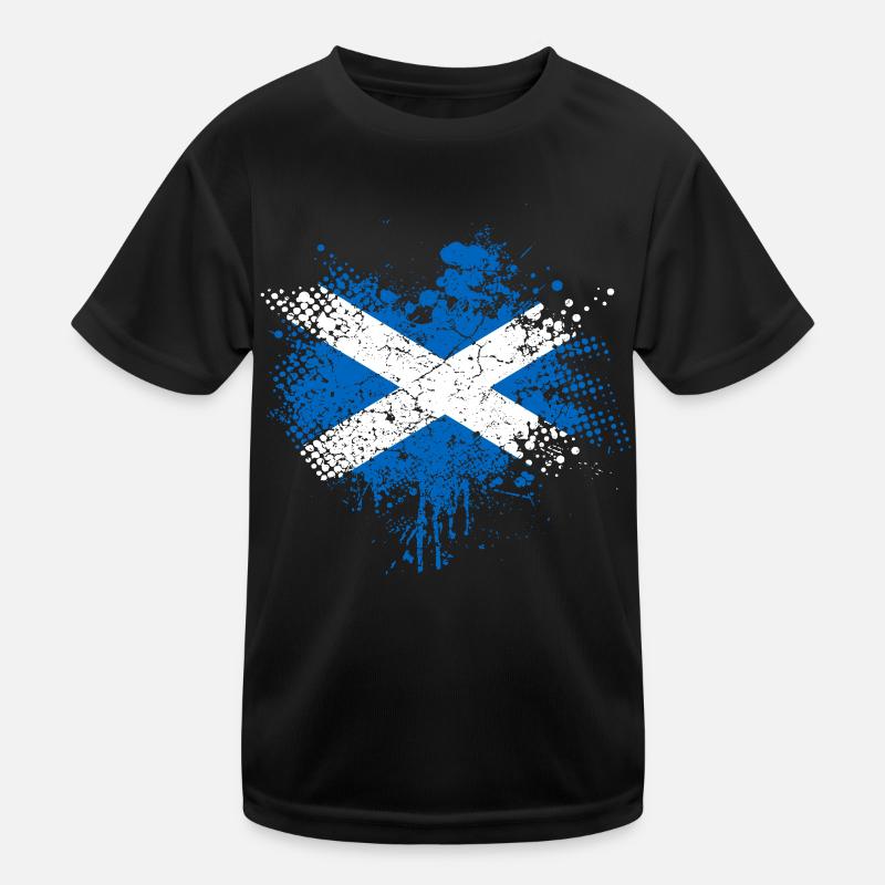 Scotland flag - Kids Functional T-Shirt - black