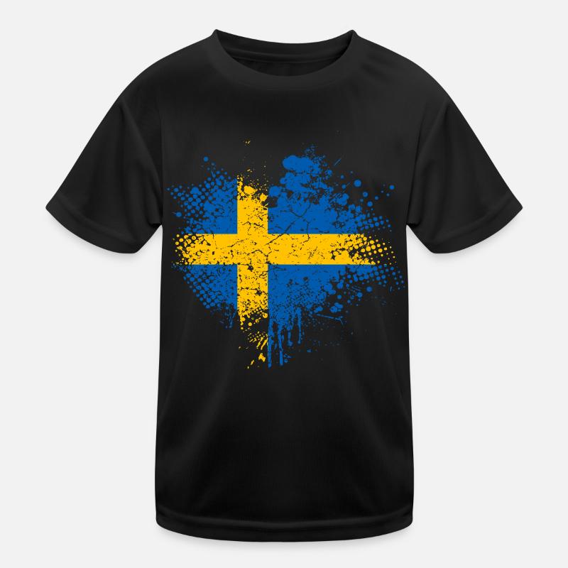 Suède Pavillon T-shirt sport Enfant