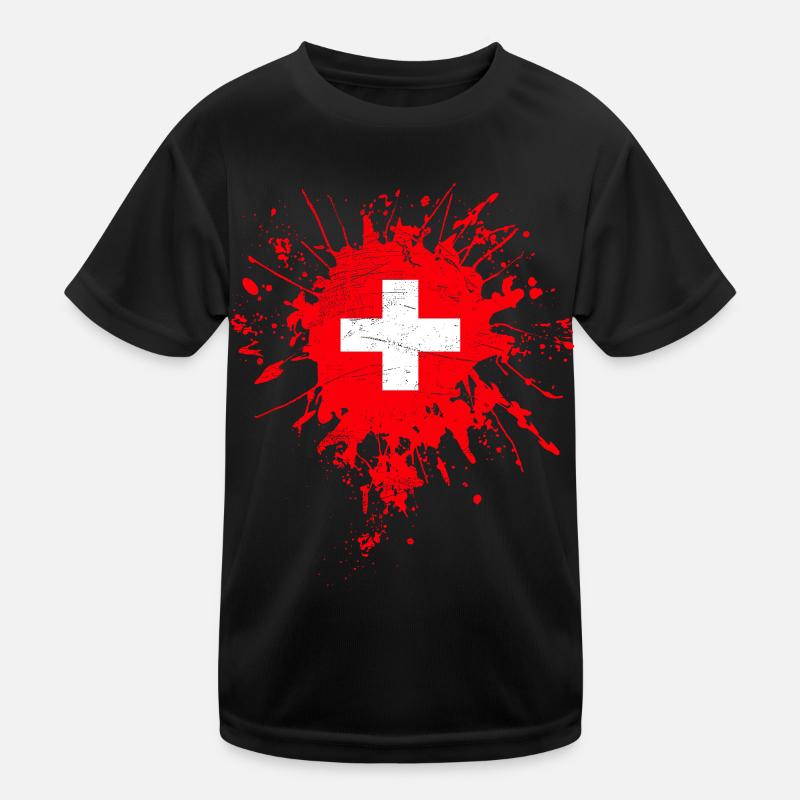 Suisse Drapeau T-shirt sport Enfant