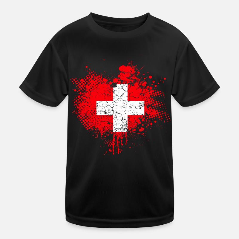 Schweiz Flagge Kinder Funktions-T-Shirt