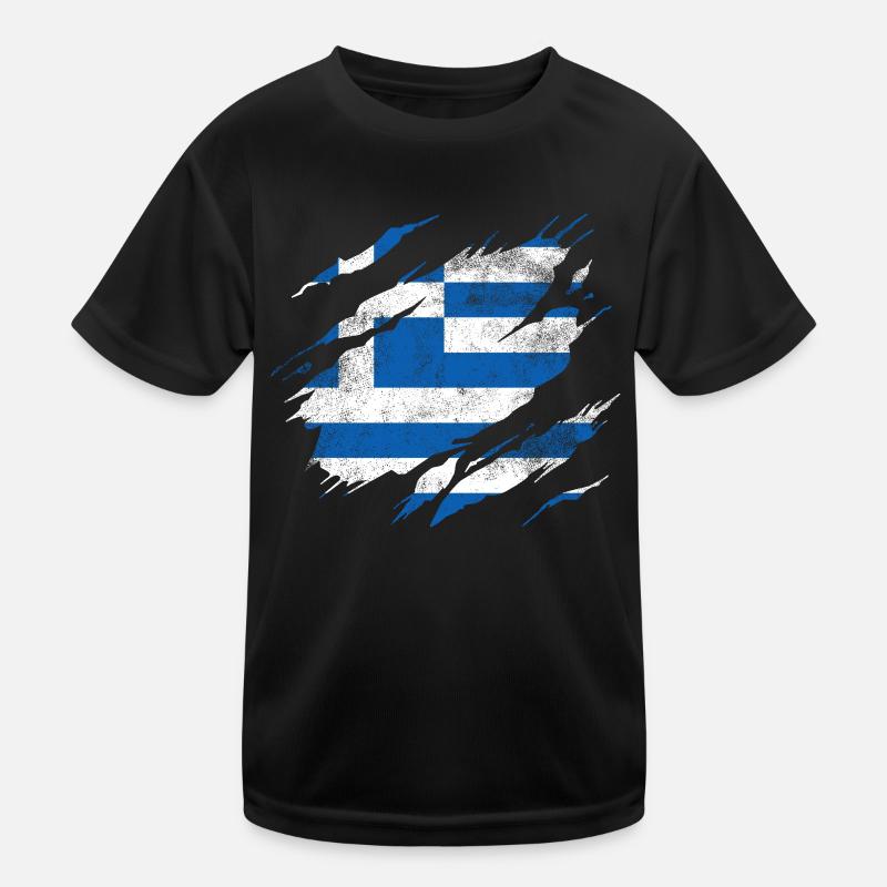 Grèce Drapeau T-shirt sport Enfant