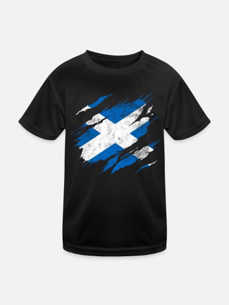 Drapeau Ecosse - T-shirt sport Enfant - noir - Devant