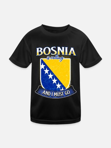 La Bosnie appelle - T-shirt sport Enfant - noir - Devant