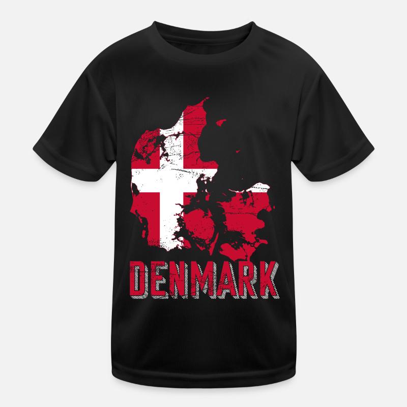 Denmark Flag Country Border Kids Functional T-Shirt