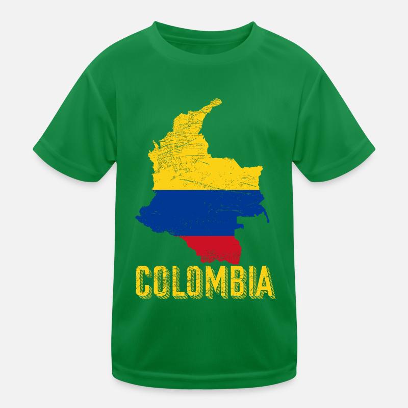 Colombie Pays forme drapeau T-shirt sport Enfant