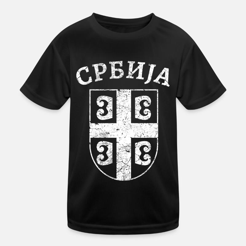 Serbien Wappen Kyrillisch Kinder Funktions-T-Shirt