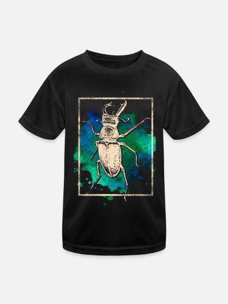 stag beetle - Kids Functional T-Shirt - black - Front