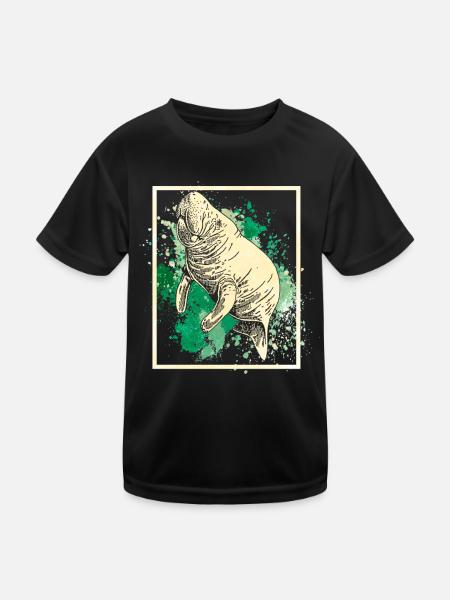 Seekuh - Kinder Funktions-T-Shirt - Schwarz - Vorne