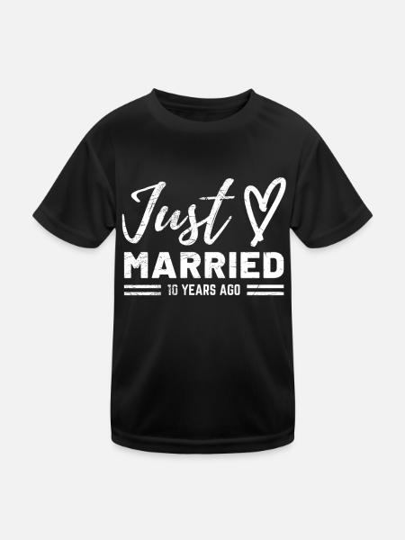 10e anniversaire de mariage - T-shirt sport Enfant - noir - Devant