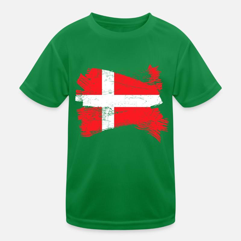 Denmark Flag Kids Functional T-Shirt