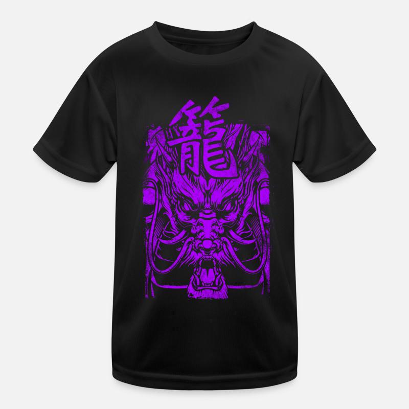 Drache Japanisch Chinesisch Schriftzeichen Kinder Funktions-T-Shirt