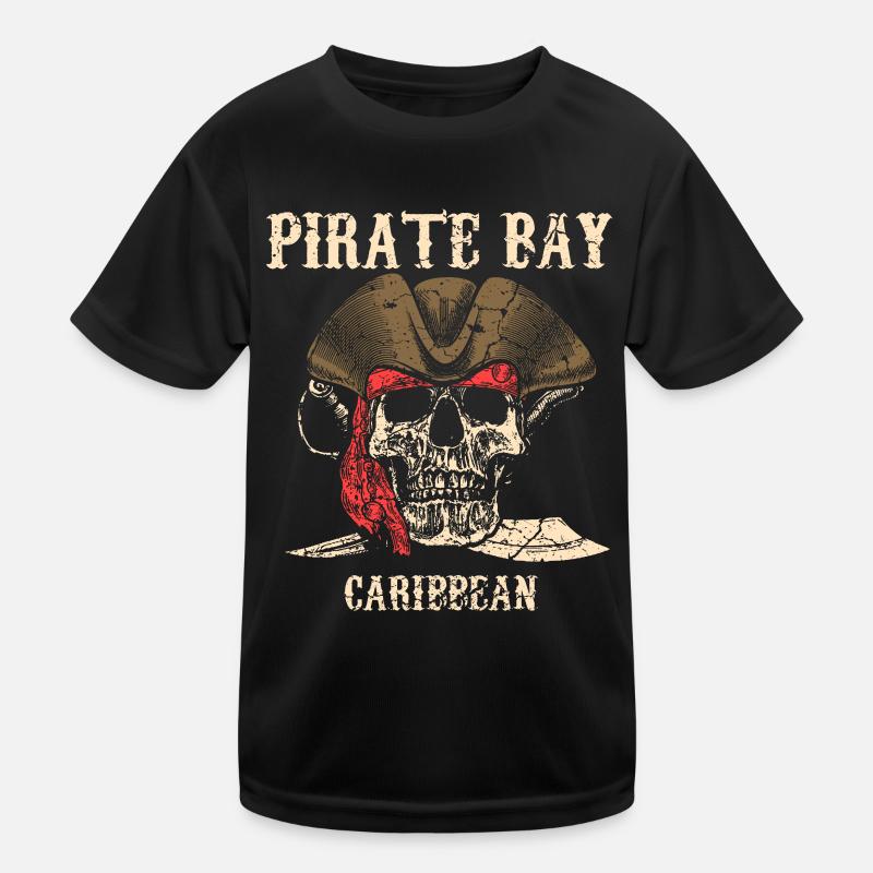 Pirat Schädel Karibik Kinder Funktions-T-Shirt