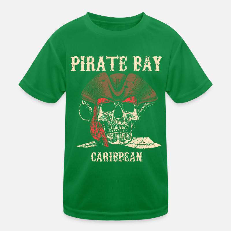 Pirat Schädel Karibik Kinder Funktions-T-Shirt